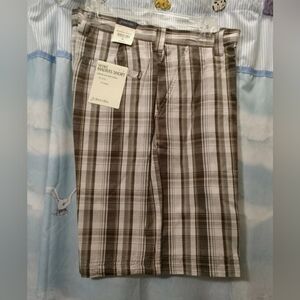 St John's Bay Open Plaid Madras Shorts Flat Front NWT Size 36 ($30 Tag).